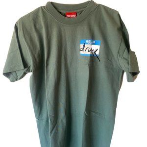 *EXCLUSIVE green "Drunk" Name tagged FULL SEND T-shirt (Small)